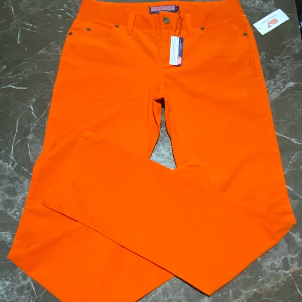 🔥 NWT Vineyard Vines Bright Orange Pants – Size 4 – 🍊corduroy 🔥 - Picture 7 of 8